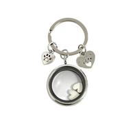 Collier commémoratif en alliage de Zinc pour poils d ' animaux, avec pendentif rond ouvrable, porte-clés, breloque pour garder les cheveux et les dents, pendentif en alliage de Zinc pour animaux de