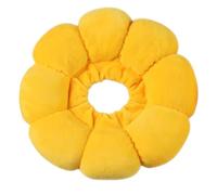 Collier cône souple en forme de tournesol anti-léchage réglable avec cordon de serrage pour la guérison des plaies (jaune tournesol, taille S (4,4 à 8,3 kg)