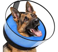 Collier conique gonflable pour chien Bleu Taille L