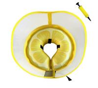 Collier conique gonflable pour chien de petite, moyenne et grande taille pour arrêter de lécher, collier souple alternatif en forme de beignet après une chirurgie (jaune, XL)