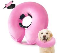 Collier conique gonflable pour chien pour arrêter de lécher, collier en forme de beignet après une chirurgie, alternative douce au cône pour chiens de petite, moyenne et grande taille (rose, taille M