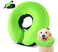 Collier conique gonflable pour chien pour arrêter de lécher, collier en forme de donut après une chirurgie, alternative douce au cône pour chiens de petite, moyenne et grande taille (vert, taille M