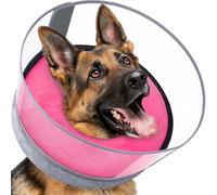 Collier conique gonflable pour chien Rose Taille L