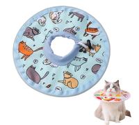 Collier conique léger et réglable après une chirurgie pour éviter le léchage des plaies, collier élisabéthain confortable pour chaton, chat adulte et chiot (bleu, S)