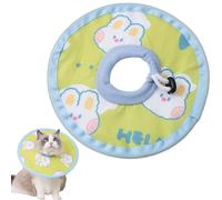 Collier conique léger et réglable après une chirurgie pour éviter le léchage des plaies, collier élisabéthain confortable pour chaton, chat adulte et chiot (vert, L)