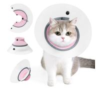 Collier conique pour chat, doux et confortable après une chirurgie pour arrêter de lécher et de griffer, collier élisabéthain réglable pour chat, mini chiens (rose, M)