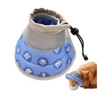 Collier conique réglable pour chien, cône anti-fuite respirant pour chien avec imprimé mignon - Cône de collier pour chat lavable en coton perlé pour les pros de soins postopératoires