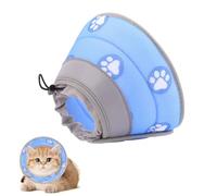 Collier conique souple pour chat pour arrêter de lécher après une chirurgie, collier de convalescence imperméable, réglable et souple pour chat de petite taille, chiots et chatons (bleu, S (tour de