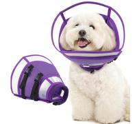 Collier conique souple pour chien pour arrêter de lécher - Réglable pour petits chiens | Empêche le léchage des plaies après une chirurgie ou une maladie de la peau, léger, confortable (Violet, S)