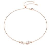 Collier Constella, Crystal Pearl, Tailles rondes, Blanc, Placage de ton or rosé OS