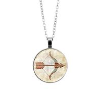 Collier Constellations Du Zodiaque Lumineux Sagittaire - Collier Pendentif Horoscope Astrologie Céleste Avec Chaîne Ajustable, Chaîne De Pull Vintage Bijoux Pour Femmes, Sagittaire, 45 + 5 Cm