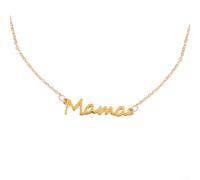 Collier contemporain en alliage Mama Little Fresh avec pendentif compact, offrant une touche élégante pour diverses tenues (collier doré)