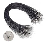 Collier Corde de Cire,50 Pièces Chaînes de Cou Tressées avec Fermoir pour Fabrication Bijoux Bricolage Bracelet 1.5mm