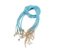 Collier Cordon 100Pc Coloré Faux Cuir Cordon Réglable Corde Tressée for Collier Bracelet BIJOUX À BRICOLER SOI-MÊME Faisant(Sky Blue,50cm x 2mm)