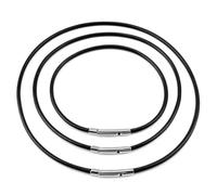 Collier cordon noir en cuir ciré 3mm - lot de 3 longueurs 40cm/50cm/60cm - cordon de remplacement réglable pour pendentifs - accessoire unisexe quotidien élégant
