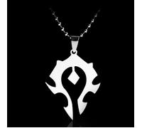 Collier Couple Horde Symbole - WOW Monde de Warcraft - Acier inoxydable - 3.1*3.8 cm - 8g