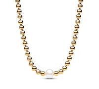 Collier court - PANDORA - 363176C01-45 - Maille boule - Nacre - Doré