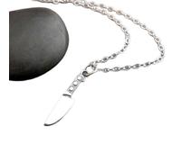 Collier couteau de chef en argent sterling 925. Ustensile de cuisine. Breloque de cuisine française. Amoureux de la pâtisserie. Petit ustensile de cuisine | avec chaîne de 45 cm | Plaqué argent |