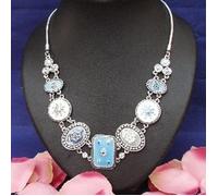 Collier Créateur ""Oxana"" Bleu