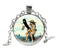 Collier créatif Goodnight Punpun en verre avec pendentif cabochon en forme de dessin animé pour femme et homme, 4