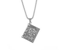 Collier croix biblique Ouverture du Notre Père Pendentif Femmes Hommes Bijoux chrétiens en acier inoxydable Cadeau inspirant