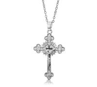 Collier Croix Chrétienne Femme, Pendentif Croix Hypoallergénique, Chaîne Plaquée Or 18 Carats, Cadeau Bijoux pour Femmes