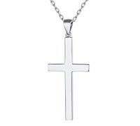 Collier Croix Chretienne Homme Femme,Pendentif Croix Religieux Porte Bonheur,Bijoux Amulette de Protection Cadeau Anniversaire Garçons Filles