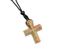 Collier Croix En Cristal De Guérison pour Femmes Hommes Pendentif Ange Gardien Chaîne Pierre Précieuse Naturelle Tissée À La Main Chaîne Réglable Reiki Foi Bijoux Cadeau Fleur Cristal Collier
