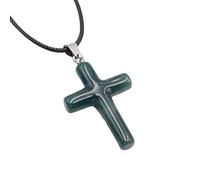Collier Croix En Cristal De Guérison pour Femmes Hommes Pendentif En Cristal Chaîne Pierre Précieuse Naturelle Cordon En Cuir Réglable Chaîne De Corde Reiki Bijoux Cadeau Collier En Agate Indie