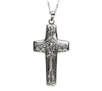 Collier Croix Pape François en Argent 925, avec Écrin et Chaîne 45 cm