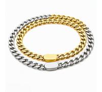 Collier Cubain personnalisé en acier inoxydable pour chien et chat | Acier inoxydable, chaîne en métal anti-mastication, étiquette d'identification gravée au laser, fermeture à boucle