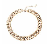 Collier cubain pour chien avec chaîne en strass, doré décoratif avec diamant réglable, bijoux pour chiots et chiens de petite et moyenne taille