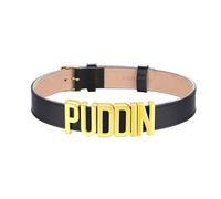 Collier Cuir Femme Choker Ras de Cou "PUDDIN" Or
