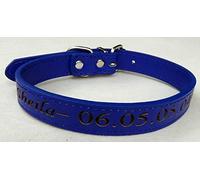 Collier Cuir PU Taille L gravé personnalisé 4 Coloris, nom + téléphone Puce