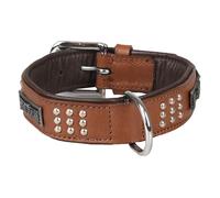 Collier Cuir SEDONA brun taille S/M 31-35 cm pour chien. - Flamingo