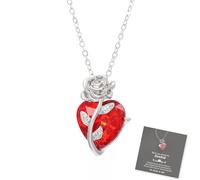 Collier cœur rose noire, collier pendentif cœur rose gothique, pendentif fleurs punk vintage « I’m Strong As Fuck », bijoux élégants pour femme (Silver)