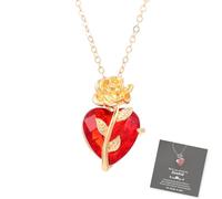 Collier cœur rose noire, collier pendentif cœur rose gothique, pendentif fleurs punk vintage « I’m Strong As Fuck », bijoux élégants pour femme (Gold)