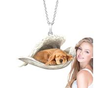 Collier d'ailes d'ange de chien - Bijoux mignons de charme de pendentif d'acier inoxydable pour des femmes - Accessoire de mode, collier d'angle pour le nouvel an, les rencontres, les cadeaux de Thank