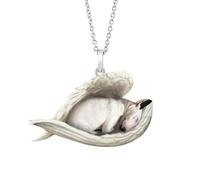 Collier d'ailes d'ange de Chien | Collier chaîne en Acier Inoxydable avec breloque pour Femme | Accessoire de Mode pour Femme, Collier d'angle pour Les Rencontres de Thanksgiving, Le Nouvel an, l