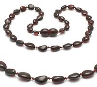 Collier d'ambre véritable de la Baltique - Bijoux naturels pour homme et femme - Collier en pierres précieuses et porte-bonheur - Bijou en ambre véritable - Cadeau de Noël - Petites choses, 35 CM