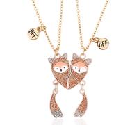 Collier d'amitié COMNICO - Collier de meilleure amie - Collier de petite renarde - Collier BFF - Torque magnétique en forme de cœur assorti - Cadeaux d'amitié pour sœur et amis