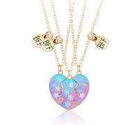 Collier D'amitié Pour 3, 3 Pièces Collier BFF Femmes Collier Amitié pour 3 Collier Amitié BFF Collier D'amitié Pour 3 Filles Cadeaux de Bijoux pour Filles (Flocons de neige)