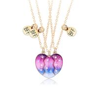 Collier D'amitié Pour 3, 3 Pièces Collier BFF Femmes Collier Amitié pour 3 Collier Amitié BFF Collier D'amitié Pour 3 Filles Cadeaux de Bijoux pour Filles (Les stars)