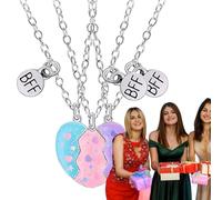Collier D'amitié Pour 3,colliers De Meilleur Ami Pour 3 - Collier D’amitié Magnétique Heart Mignon | Best Friends Forever Pour 3, Puzzle En Forme De Cœur, Ensemble De Colliers À Pende