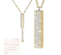 Collier d'amour mère et fille, unies pour toujours, romantique « Je t'aime » - Collier à message caché, pendentif rétractable personnalisé, bijoux pour maman et fille (Gold)