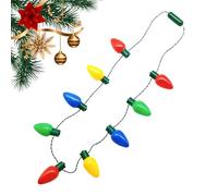 Collier d'ampoules LED de Noël - Collier de Noël LED, 9 ampoules colorées qui clignotent | 3 modes de luminosité pour fêtes de Noël | Décoration utilisable pour femmes, adolescents et fêtes
