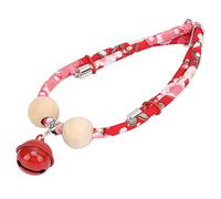 Collier d'animaux de Compagnie Rouge pour Bits et SM Anim avec Design Japonais et Pendentif en Cloche Traditionnel Japonais Accessoire de Dressage et de Mode pour Animaux de Compagnie Cuir PU de Qual