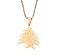 Collier D'Arbre De Cèdre Du Liban,Chaîne De Drapeau Libanais Vintage Pendentif De Contour De Carte Creuse,Femmes Creuses Hommes Charme Ethnique Collier De Polissage De Mode Bijoux,Filles Unisexe,Ja