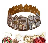 Collier d'arbre de Noël à LED, collier de sapin de Noël maison en pain d'épice - Col jupe LED 26/28 pouces - Support Fournitures de vacances réutilisables Anneau d'arbre pour sapin de Noël