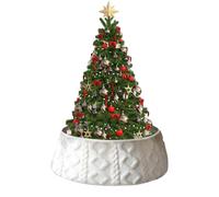 Collier d'arbre de Noël | Ensemble de Noël en tricot - Jupe d'arbre rustique, pour décorateurs, propriétaires, stylistes, avec chiens, salon, chambre à coucher, étude,